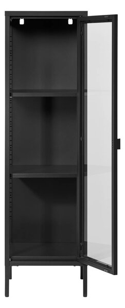Dulap vitrina Brisbane, Negru, 35x40x140 cm
