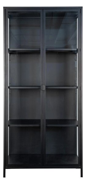 Dulap vitrina Brisbane, Negru, 35x80x175 cm