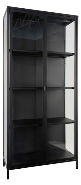 Dulap vitrina Brisbane, Negru, 35x80x175 cm