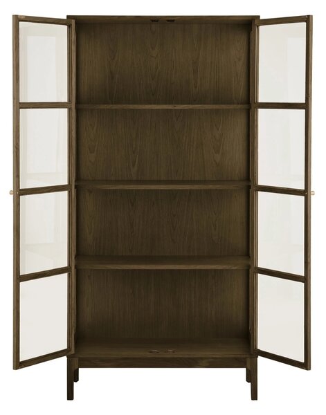 Dulap vitrina Zamora, Maro inchis, 90x40x180 cm