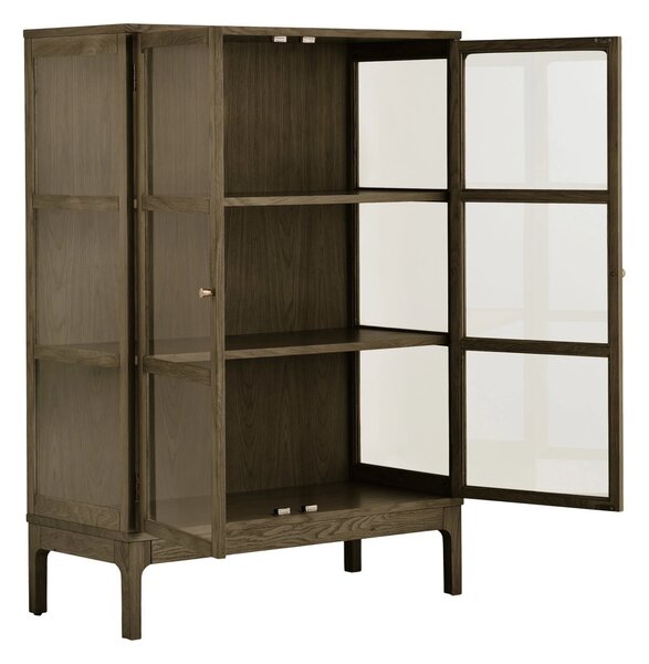 Dulap vitrina Zamora, Maro inchis, 90x40x126 cm
