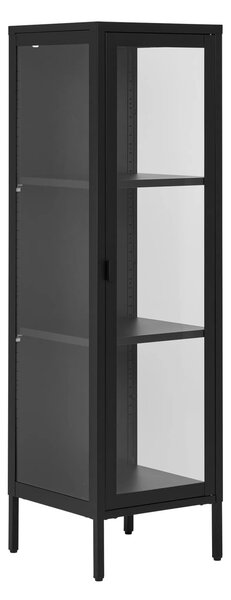 Dulap vitrina Brisbane, Negru, 35x40x140 cm