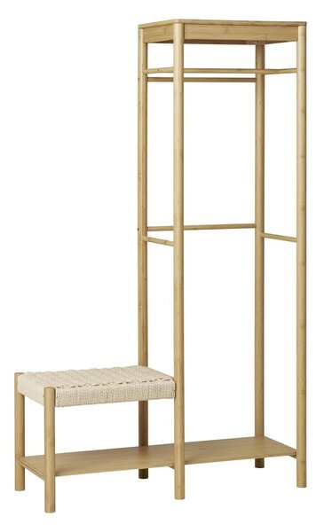 Cuier cu banca Ember, Natural, 95x36x165 cm