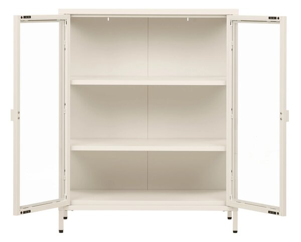 Dulap vitrina Brisbane, Alb pal, 40x80x101 cm