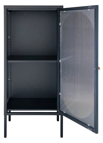 Dulap vitrina Adelaide, Negru, 35x50x110 cm