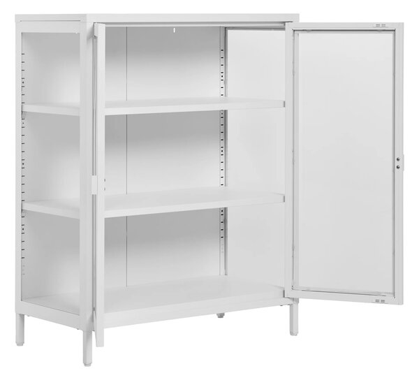 Dulap vitrina Brisbane, Alb, 40x80x101 cm