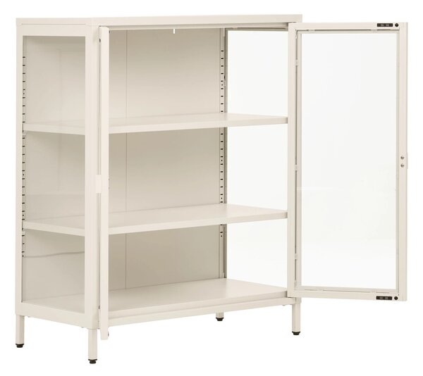 Dulap vitrina Brisbane, Alb pal, 40x80x101 cm