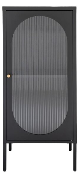 Dulap vitrina Adelaide, Negru, 35x50x110 cm