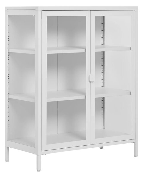 Dulap vitrina Brisbane, Alb, 40x80x101 cm