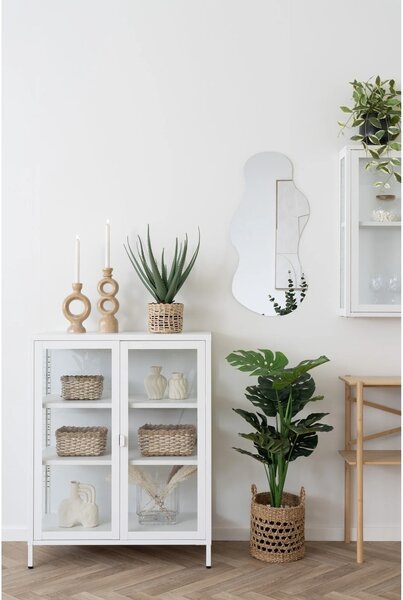 Dulap vitrina Brisbane, Alb, 40x80x101 cm
