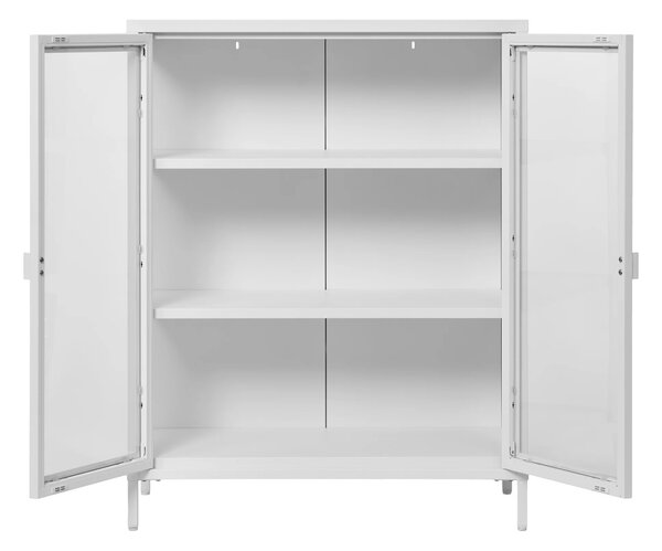 Dulap vitrina Brisbane, Alb, 40x80x101 cm