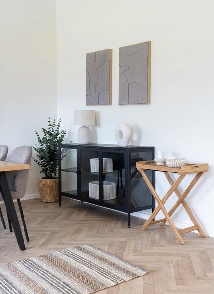 Bufet Brisbane, Negru, 40x140x85 cm