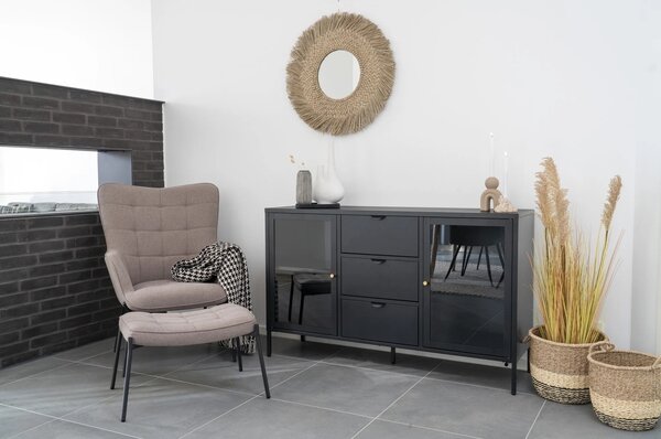Bufet Dalby, Negru, 40x140x85 cm