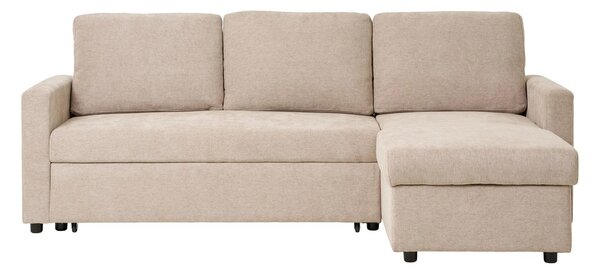 Canapea cu sezlong extensibila Belfast, Nisip inchis, 218x150x87 cm