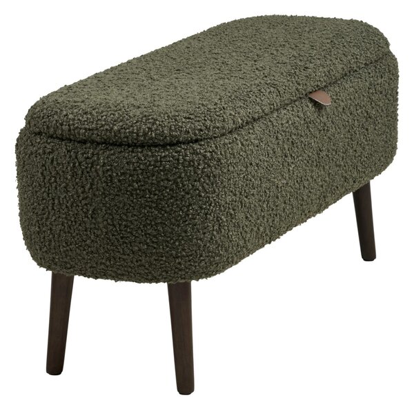 Banca cu spatiu de depozitare Harlow, Verde, 37x95x45 cm