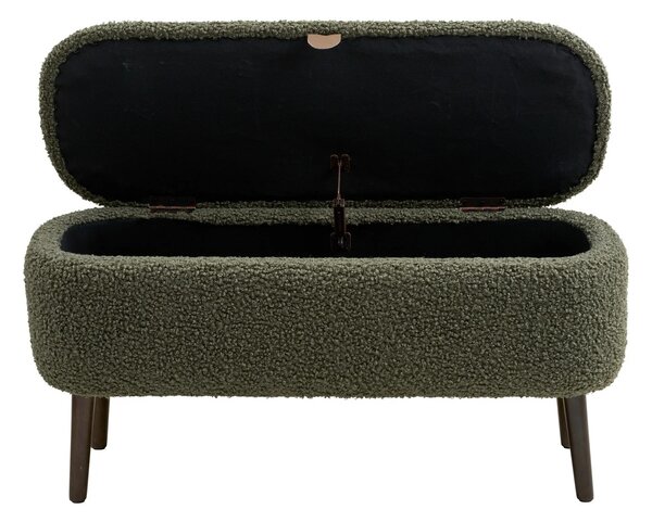Banca cu spatiu de depozitare Harlow, Verde, 37x95x45 cm