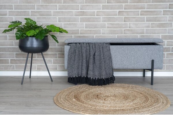 Banca cu spatiu de depozitare Watford, Gri deschis, 36.5x95x43 cm