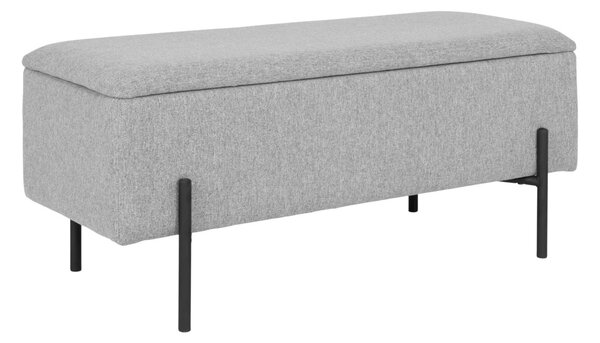 Banca cu spatiu de depozitare Watford, Gri deschis, 36.5x95x43 cm