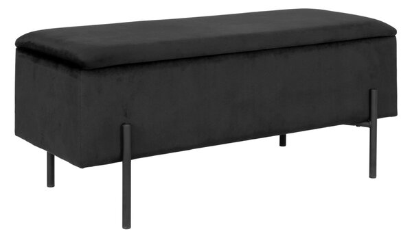 Banca cu spatiu de depozitare Watford, Negru, 36.5x95x43 cm