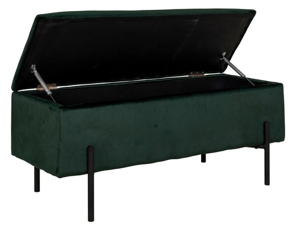 Banca cu spatiu de depozitare Watford, Verde, 36.5x95x43 cm