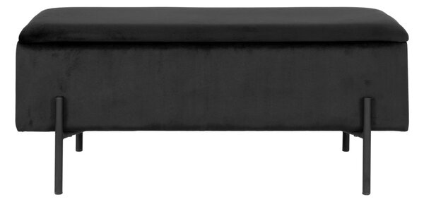 Banca cu spatiu de depozitare Watford, Negru, 36.5x95x43 cm