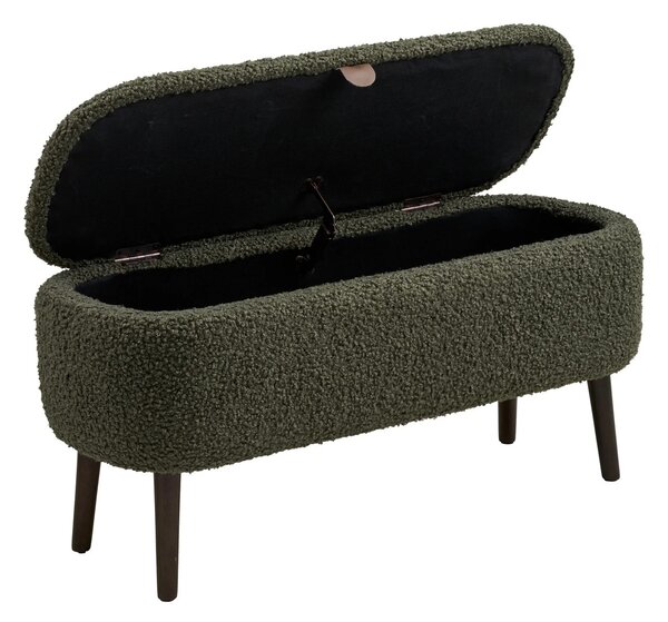 Banca cu spatiu de depozitare Harlow, Verde, 37x95x45 cm