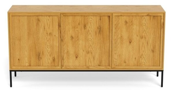 Bufet Palmdale V2, Negru mat, 80x158x40 cm
