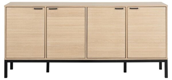 Bufet Kensington, Negru mat, 80x180x40 cm