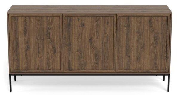 Bufet Palmdale V1, Negru mat, 80x158x40 cm