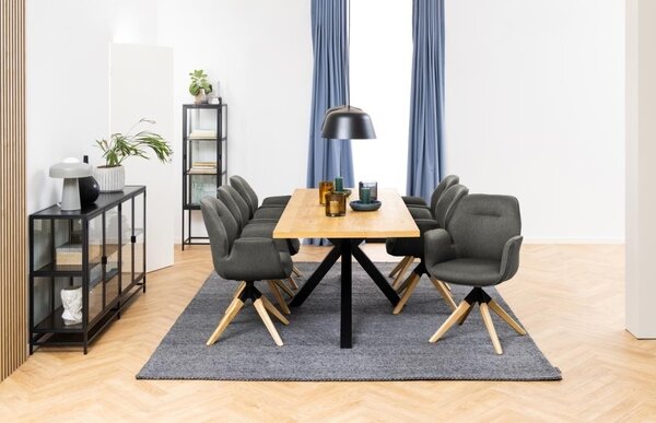 Dulap cu vitrina Seaford, Negru, 86.4x152.4x35 cm