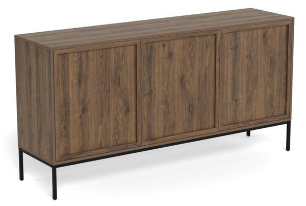Bufet Palmdale V1, Negru mat, 80x158x40 cm