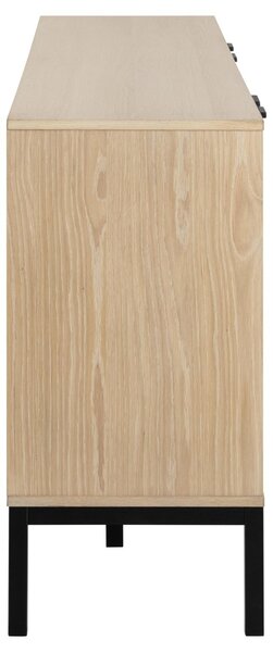 Bufet Kensington, Negru mat, 80x180x40 cm