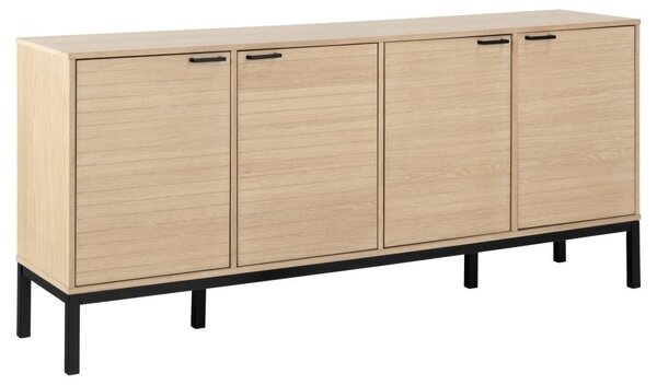Bufet Kensington, Negru mat, 80x180x40 cm