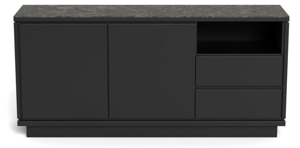Bufet Tribeca, Negru, 75x160x40 cm