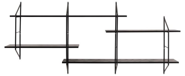 Raft de perete Belfast, Negru, 79x191x25.5 cm