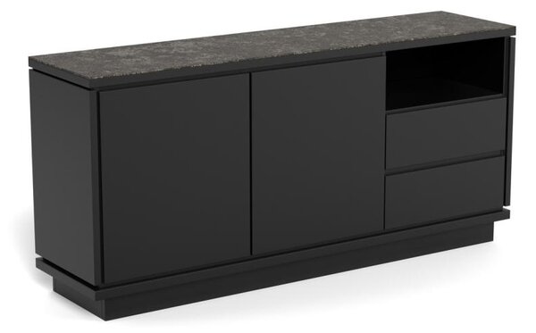 Bufet Tribeca, Negru, 75x160x40 cm