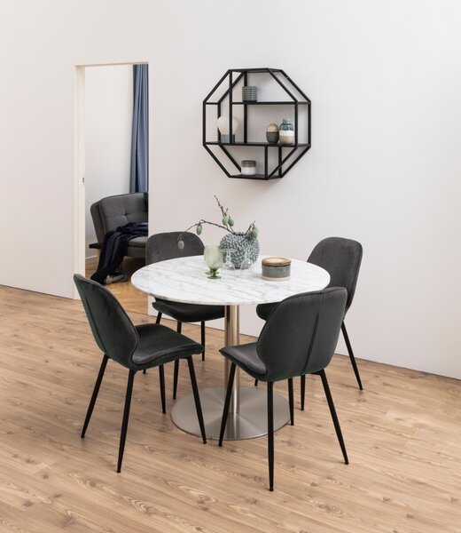 Raft de perete Seaford, Negru, 77x77x20 cm