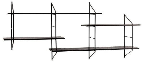 Raft de perete Belfast, Negru, 79x191x25.5 cm
