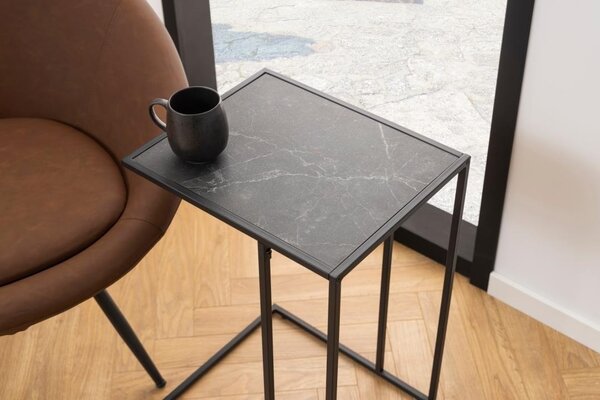 Masuta laterala Infinity, Negru, 63x43x35 cm