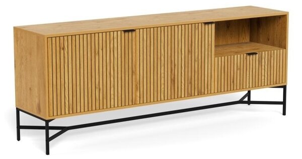 Bufet Jaipur, Negru mat, 70x180x40 cm