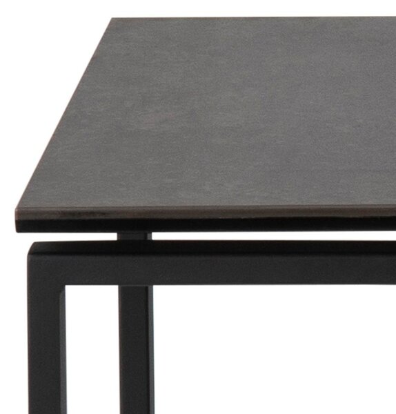Set 3 piese Masute de cafea stivuibile Katrine, Negru, 55x50x50 cm
