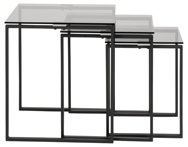 Set 3 piese Masute de cafea Katrine, Gri, 55x50x50 cm