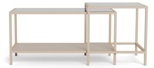 Set 2 piese Masute de cafea Seaford, Transparent, 50x90x50 cm