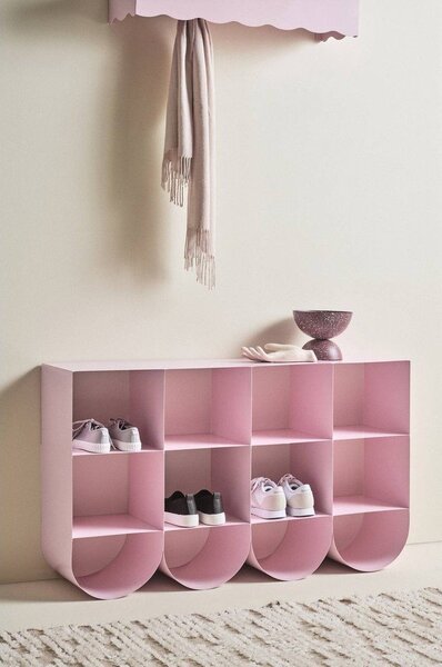 Розов стоманен висящ стелаж за обувки 120x70x30 cm Waway – Jotex