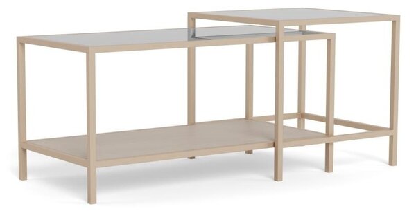 Set 2 piese Masute de cafea Seaford, Transparent, 50x90x50 cm