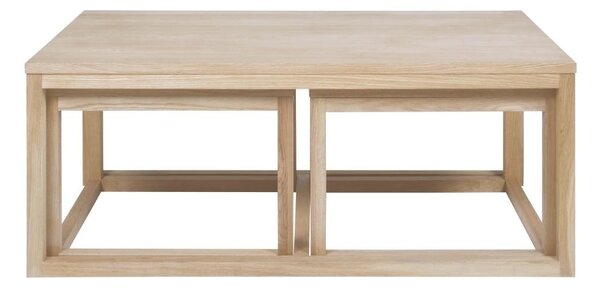 Set 3 piese Masute de cafea Cornus, Alb, 50x120x60 cm