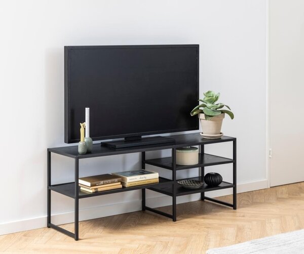 Comoda TV Seaford, Negru, 46x120x33 cm