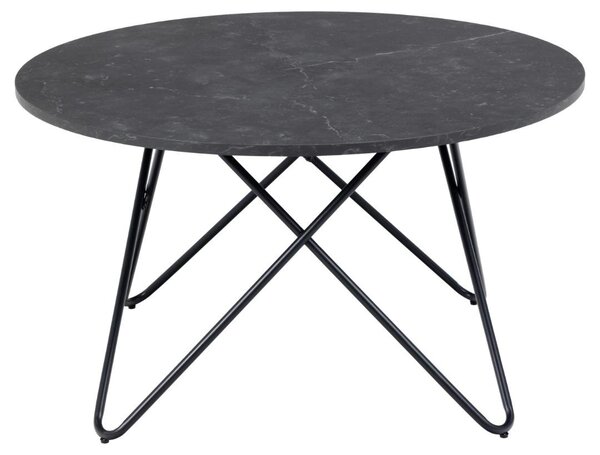 Masuta de cafea Wyre, Negru, 45x80x80 cm