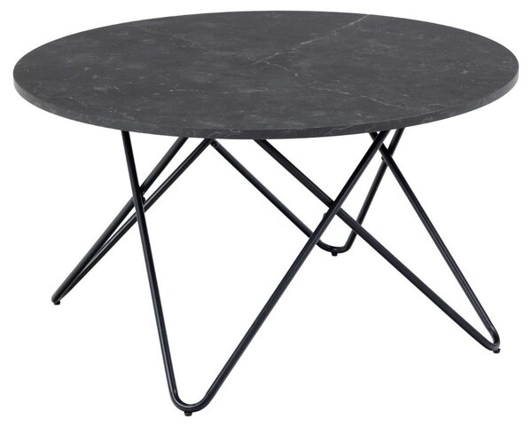 Masuta de cafea Wyre, Negru, 45x80x80 cm