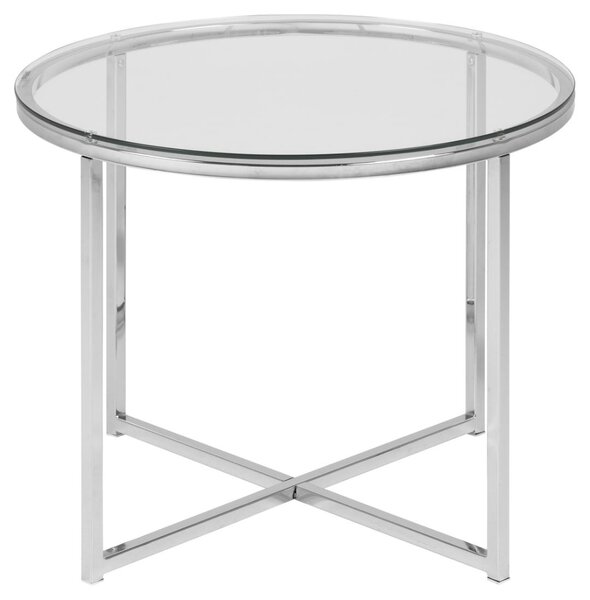 Masuta laterala Cross, Transparent, 45x55x55 cm